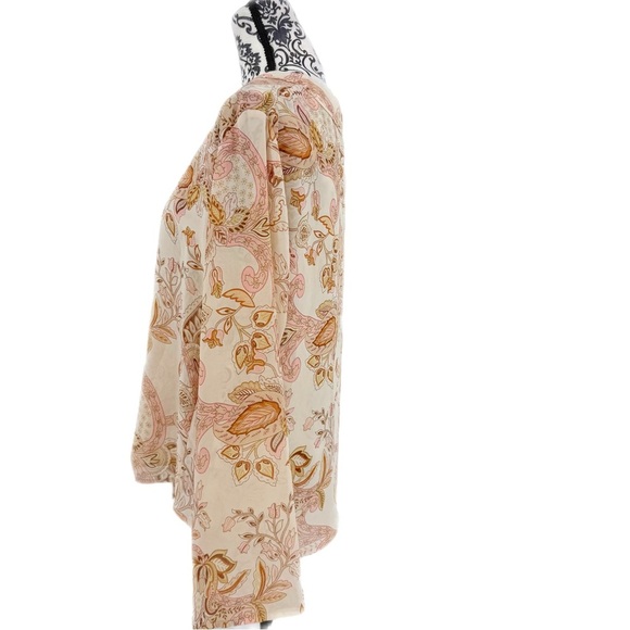 Lemon Grass Studio Sheer Paisley Boho Blouse Soft Girl 70s Vintage Aesthetic XL - Picture 7 of 10